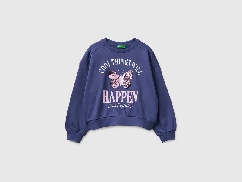Sweatshirt mit Aufdruck und Pailletten