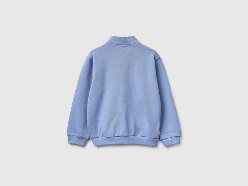 Sweatshirt mit Reißverschluss und Aufdruck