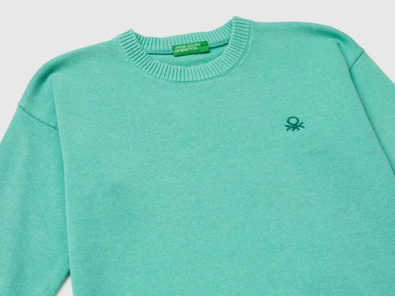 Pullover aus Bio-Baumwolle mit Rundhalsausschnitt