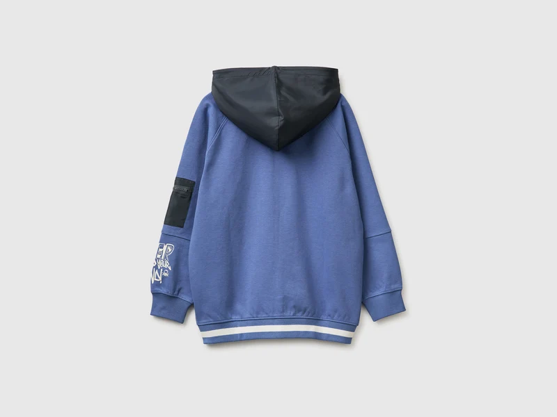 Offenes Sweatshirt mit Nyloneinsätzen