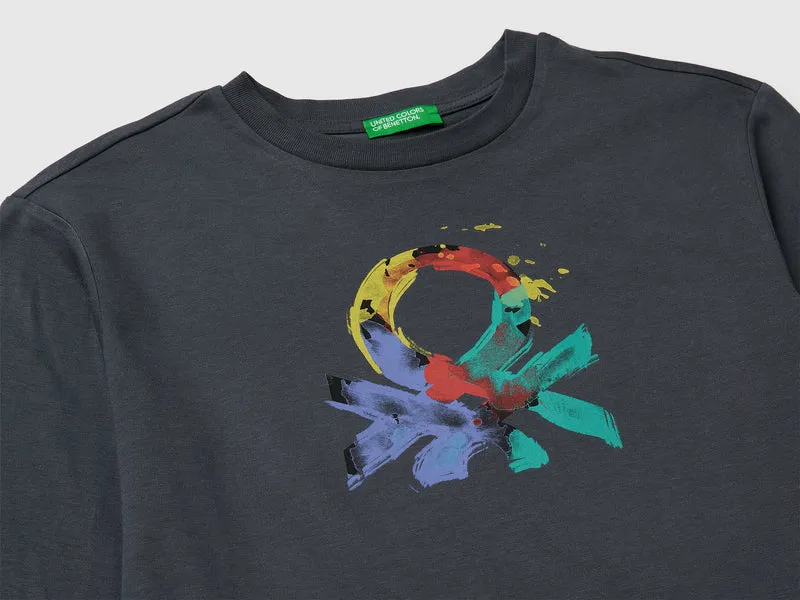 Bio-Baumwoll-T-Shirt mit Logodruck