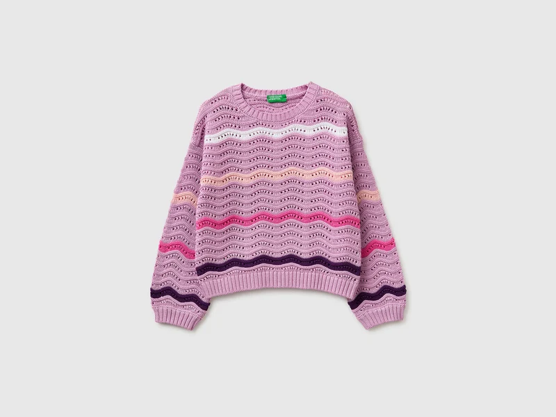 Pullover mit mehrfarbigen Streifen