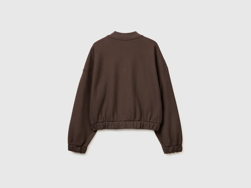 Sweatshirt im Bomberjackenstil mit Stickerei