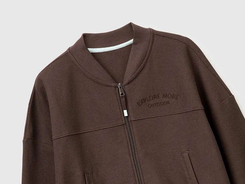Sweatshirt im Bomberjackenstil mit Stickerei