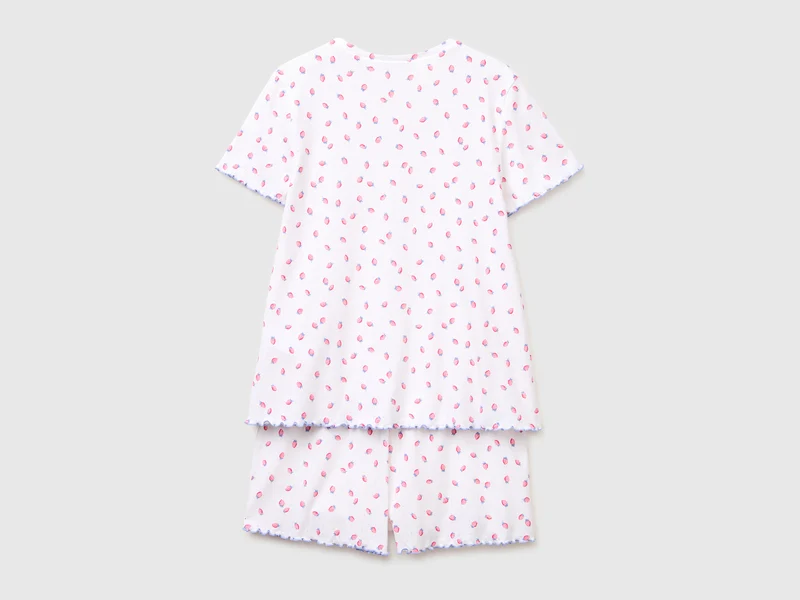 Gerippter, gemusterter kurzer Pyjama