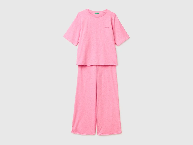 Leichter Pyjama aus melierter Baumwolle