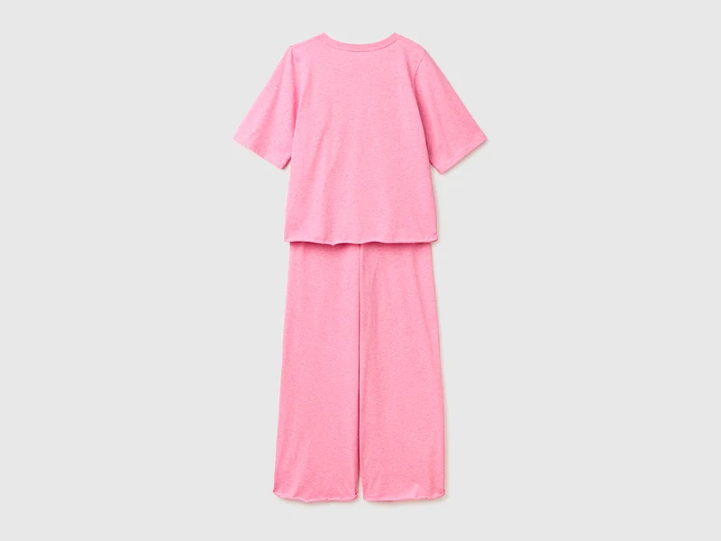 Leichter Pyjama aus melierter Baumwolle