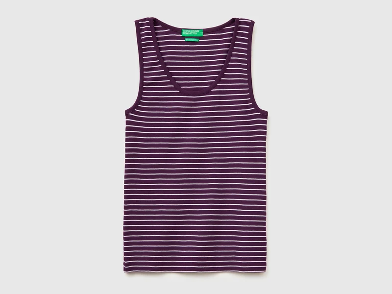 Gestreiftes Tanktop aus reiner Baumwolle