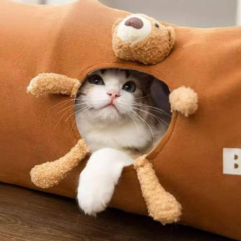 Cat Tunnel Toy - Collapsible Interactive Play for Kittens