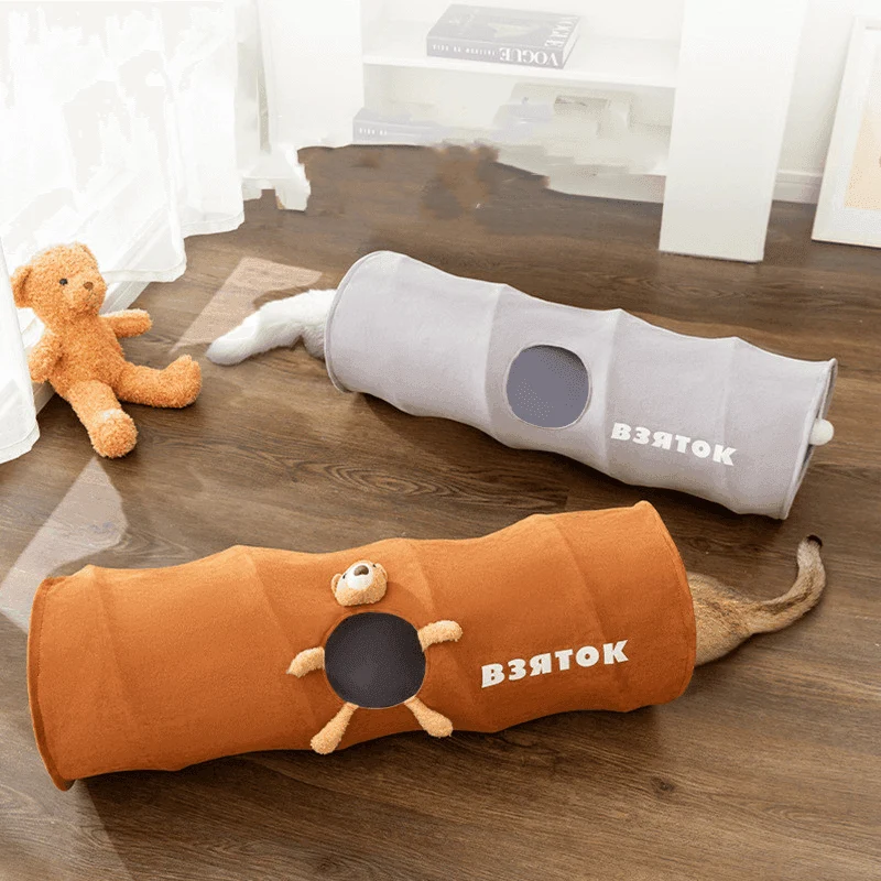 Cat Tunnel Toy - Collapsible Interactive Play for Kittens
