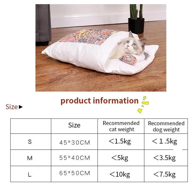 Cozy Japanese Cat Bed - Adorable Pet Sleeping Spot