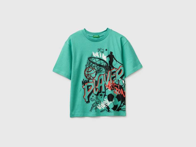 T-Shirt mit Graffiti-Print