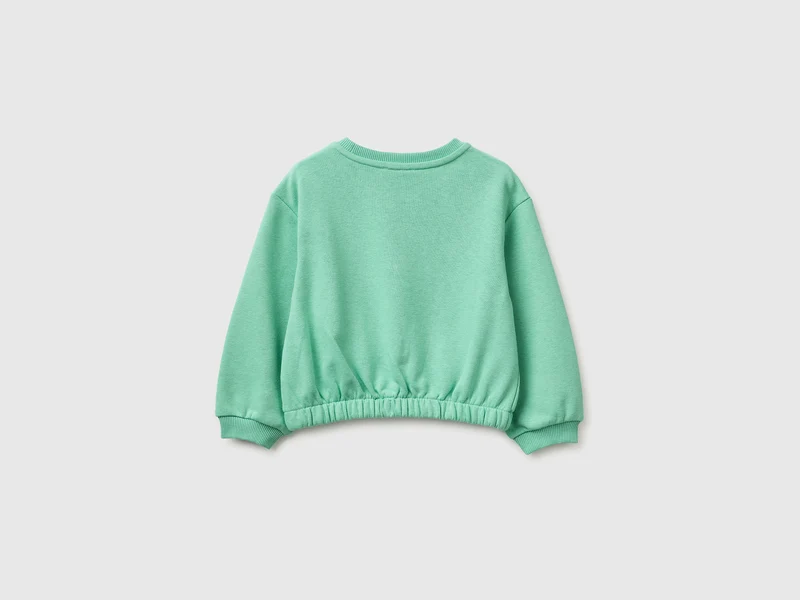 Kurzes Sweatshirt mit Fruchtapplikation