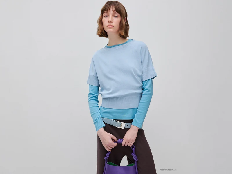 Kurzärmeliger Pullover aus hochwertiger Baumwolle