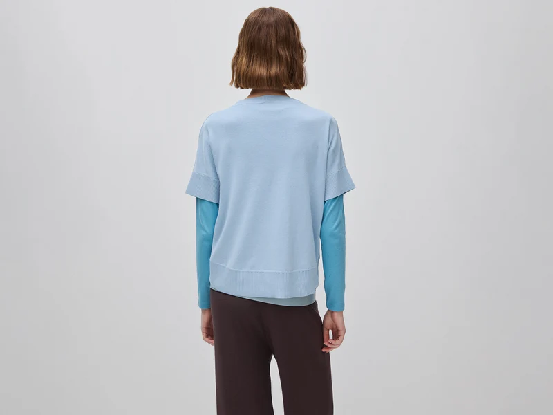 Kurzärmeliger Pullover aus hochwertiger Baumwolle