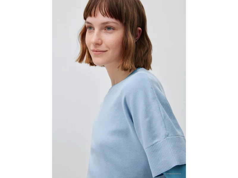 Kurzärmeliger Pullover aus hochwertiger Baumwolle
