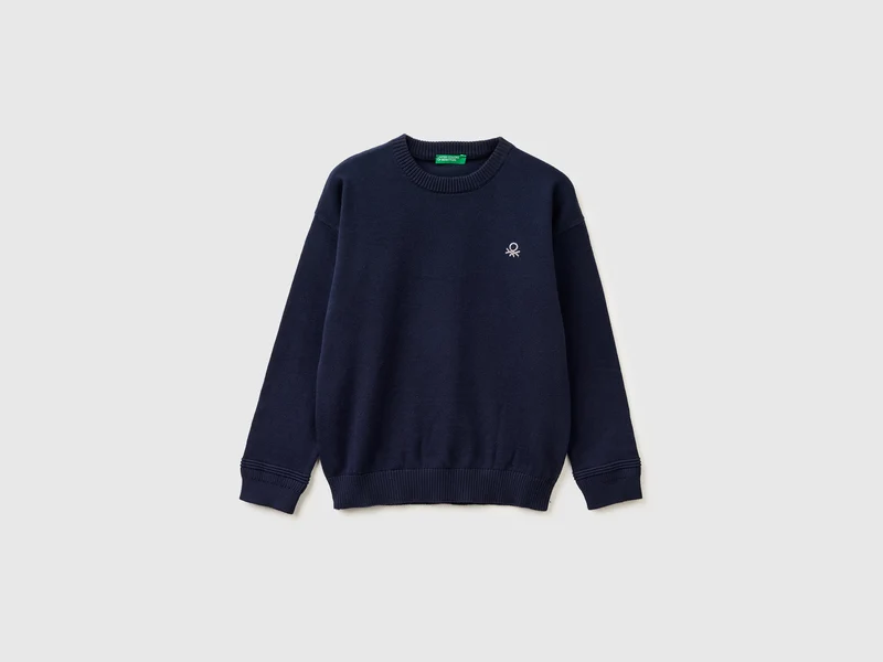 Pullover aus Bio-Baumwolle mit Rundhalsausschnitt