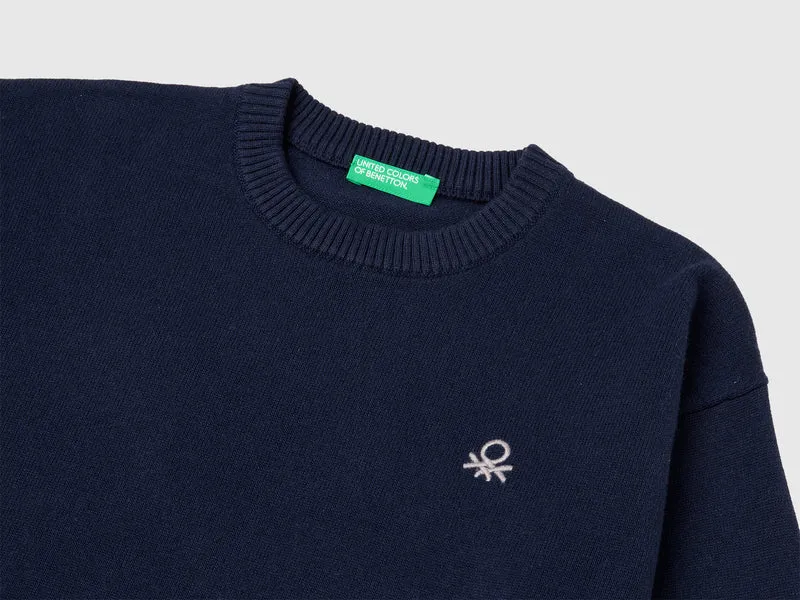 Pullover aus Bio-Baumwolle mit Rundhalsausschnitt