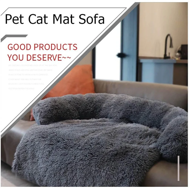 Waterproof Large Plush Pet Sofa Cover - Bed Protector