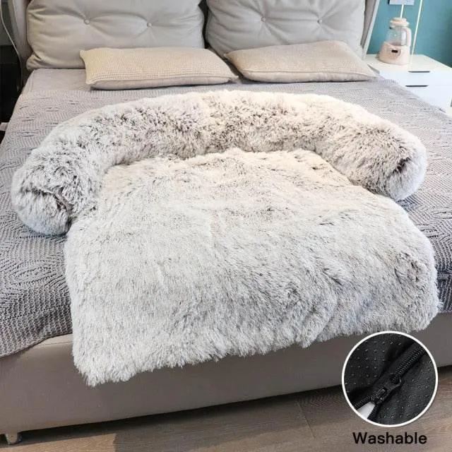 Waterproof Large Plush Pet Sofa Cover - Bed Protector