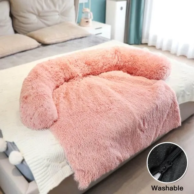 Waterproof Large Plush Pet Sofa Cover - Bed Protector