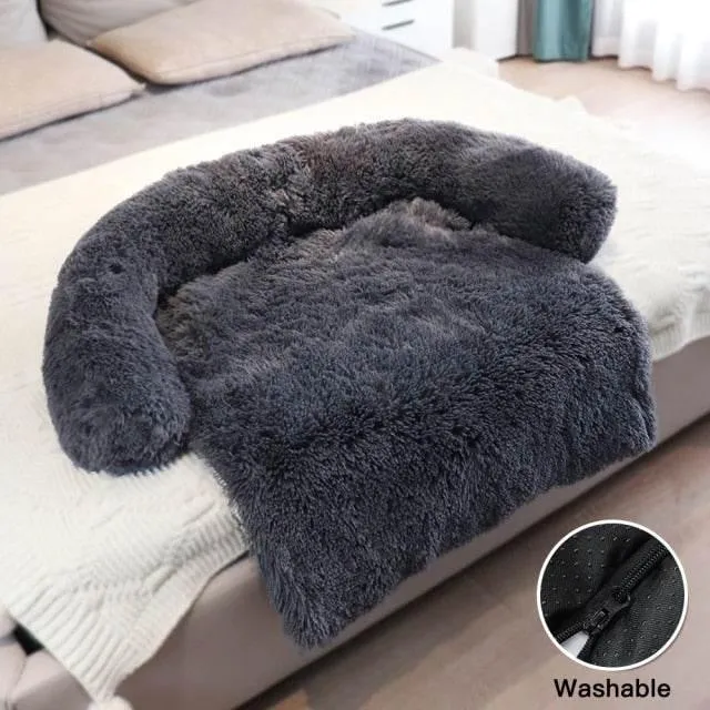 Waterproof Large Plush Pet Sofa Cover - Bed Protector
