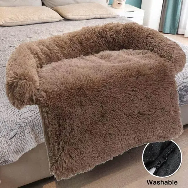 Waterproof Large Plush Pet Sofa Cover - Bed Protector