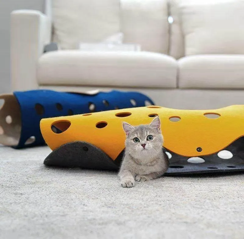 Foldable Cat Tunnel - Interactive Multi-Tunnel Play Toy for Cats