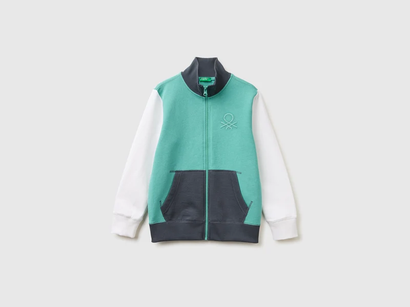 Sweatshirt aus reiner Baumwolle mit Reißverschluss