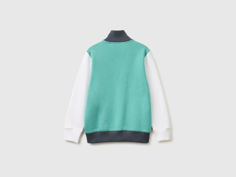 Sweatshirt aus reiner Baumwolle mit Reißverschluss
