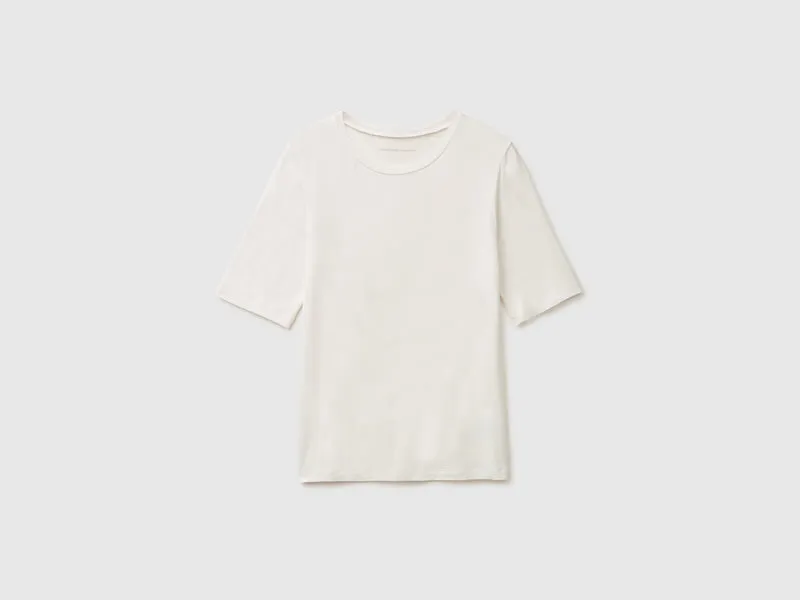 T-Shirt aus Seidenmischgewebe