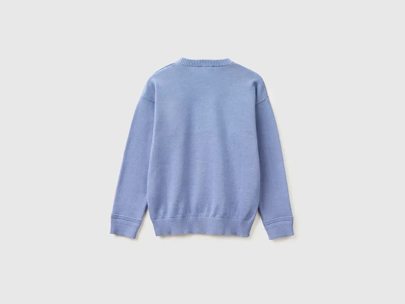 Pullover aus Bio-Baumwolle mit Rundhalsausschnitt