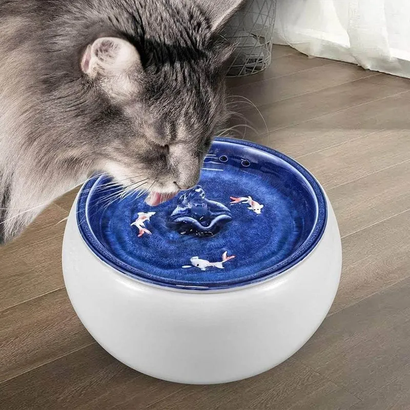 Automatic Pet Water Fountain - Smart Ceramic Dispenser for Cats Dogs