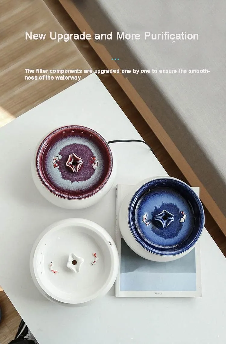 Automatic Pet Water Fountain - Smart Ceramic Dispenser for Cats Dogs