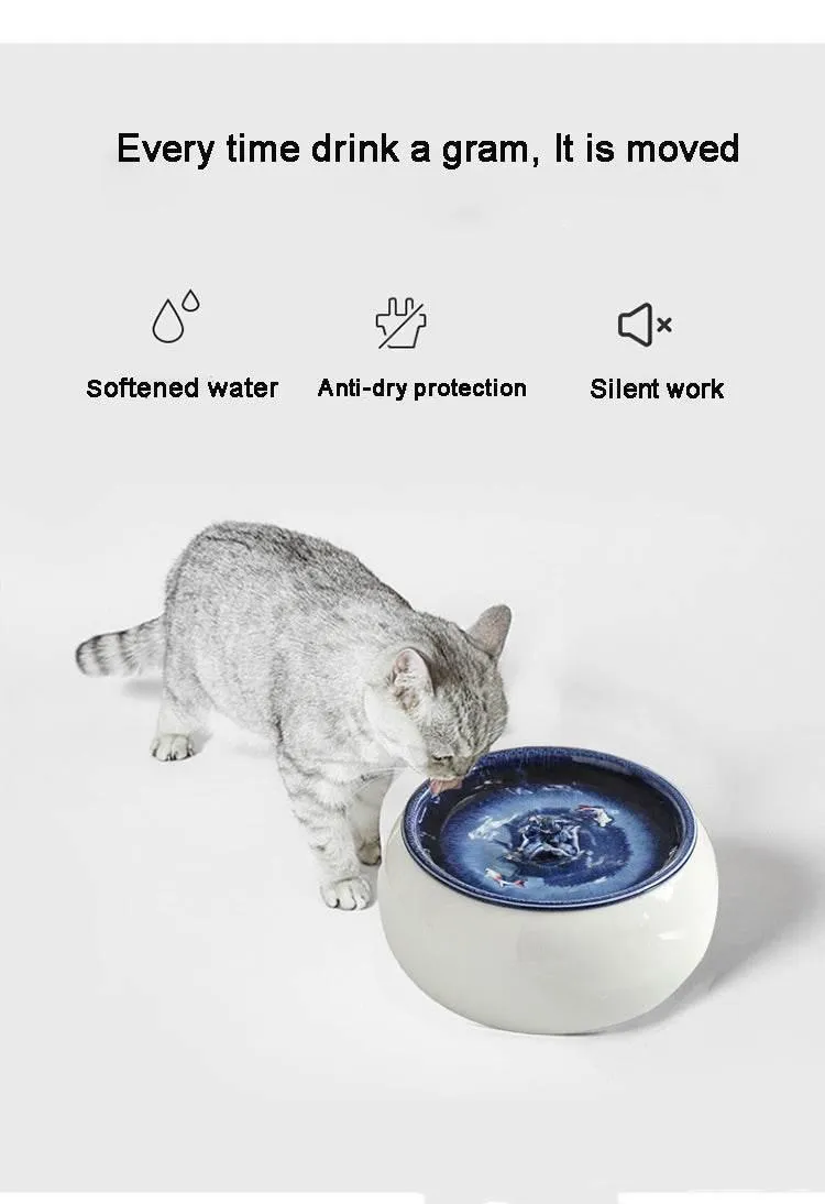 Automatic Pet Water Fountain - Smart Ceramic Dispenser for Cats Dogs