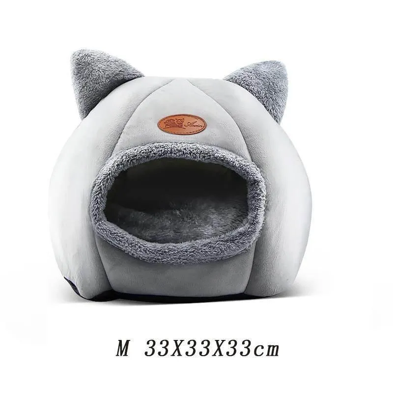 Fluffy Cat Bed - Cozy Indoor Cave Style