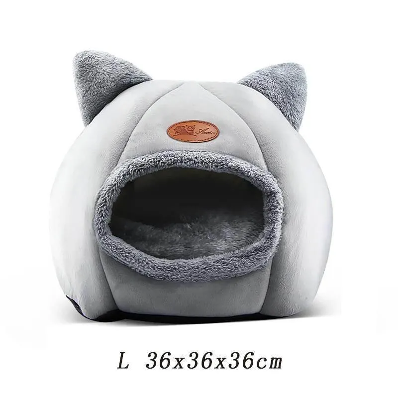 Fluffy Cat Bed - Cozy Indoor Cave Style