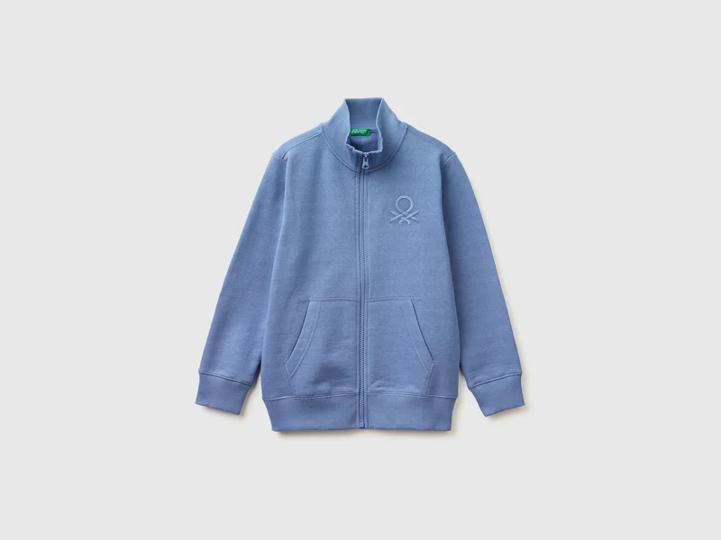 Sweatshirt aus reiner Baumwolle mit Reißverschluss