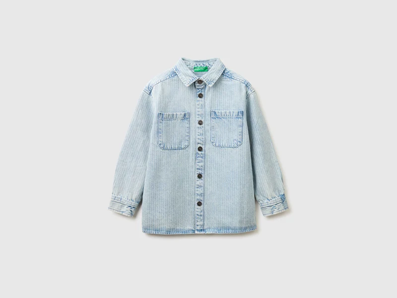 Gestreiftes Jeanshemd