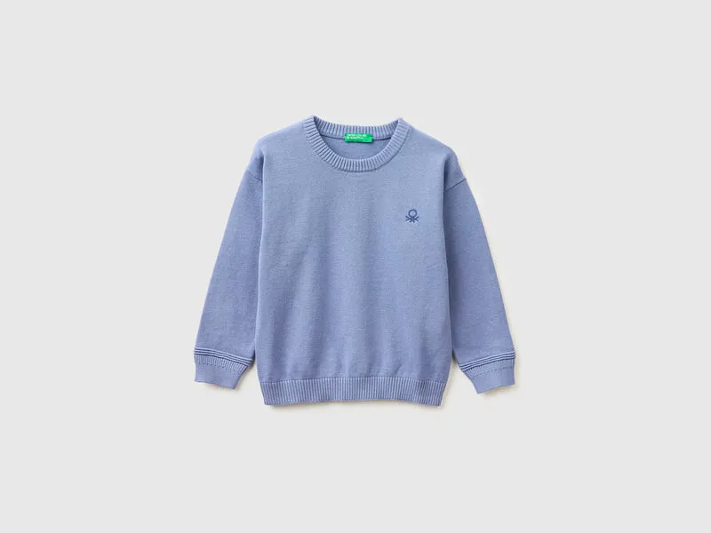 Pullover aus Bio-Baumwolle mit Rundhalsausschnitt