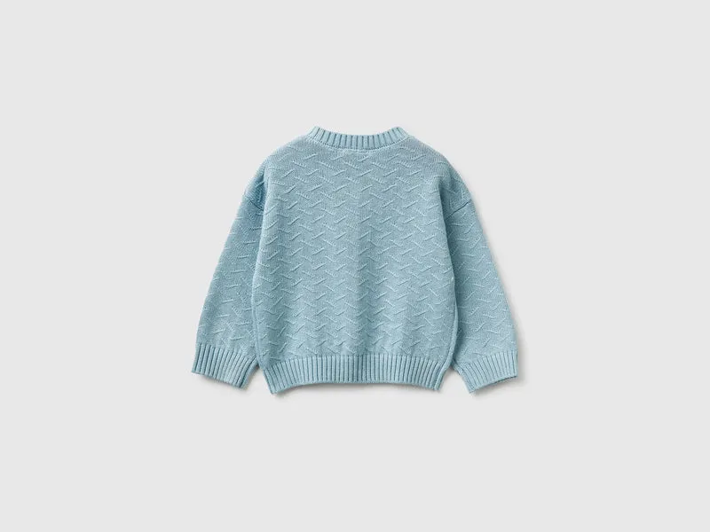 Strickjacke aus Bio-Baumwolle mit Rundhalsausschnitt