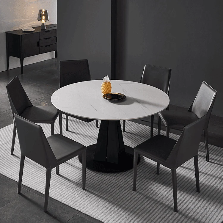 Luxury Oval Marble Extendable Dining Table - Modern Rock Plate Design