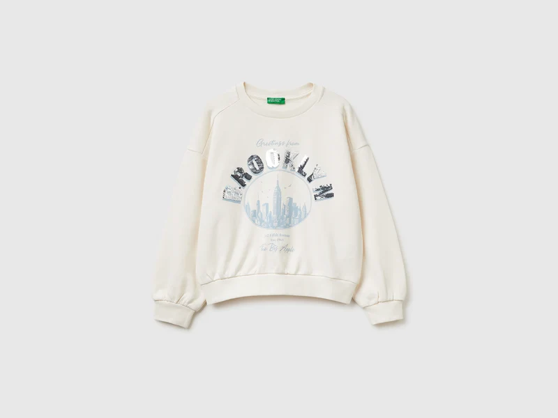 Sweatshirt mit Aufdruck und Pailletten