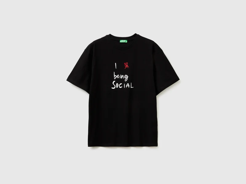 T-Shirt aus Bio-Baumwolle mit Slogan-Aufdruck