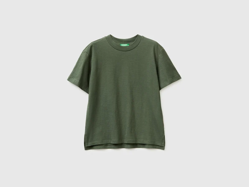 Rundhals-T-Shirt aus leichter Baumwolle