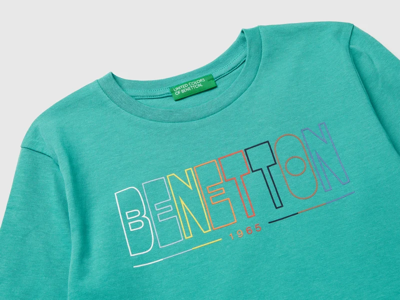 Bio-Baumwoll-T-Shirt mit Logodruck