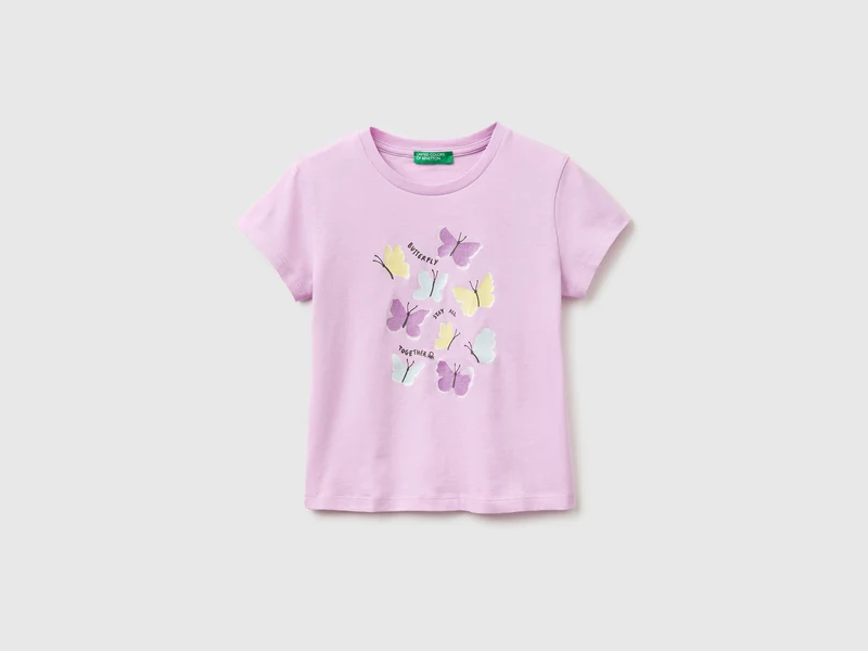T-Shirt mit Aufdruck und Glitzer
