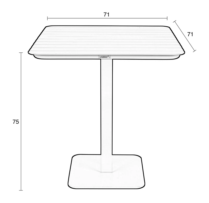 Bistrotisch Vondel 71x71 cm Grün, Gartentisch aus Aluminium für Balkon