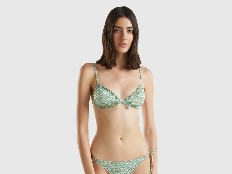 Triangel-Bikinioberteil mit Blumendruck