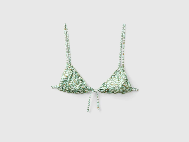 Triangel-Bikinioberteil mit Blumendruck